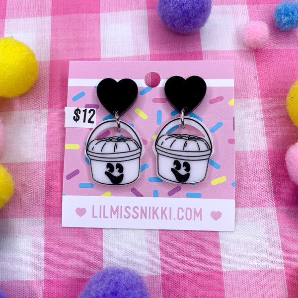 Halloween maccas bucket earrings