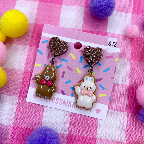 Rabbit cookies! earrings