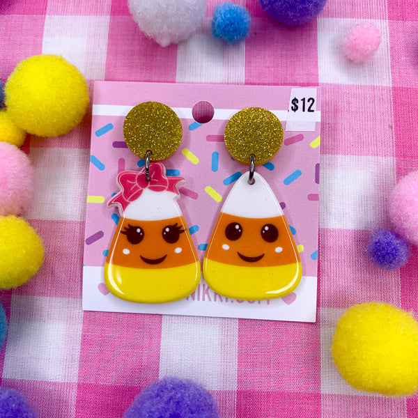kawaii candy corn earrings