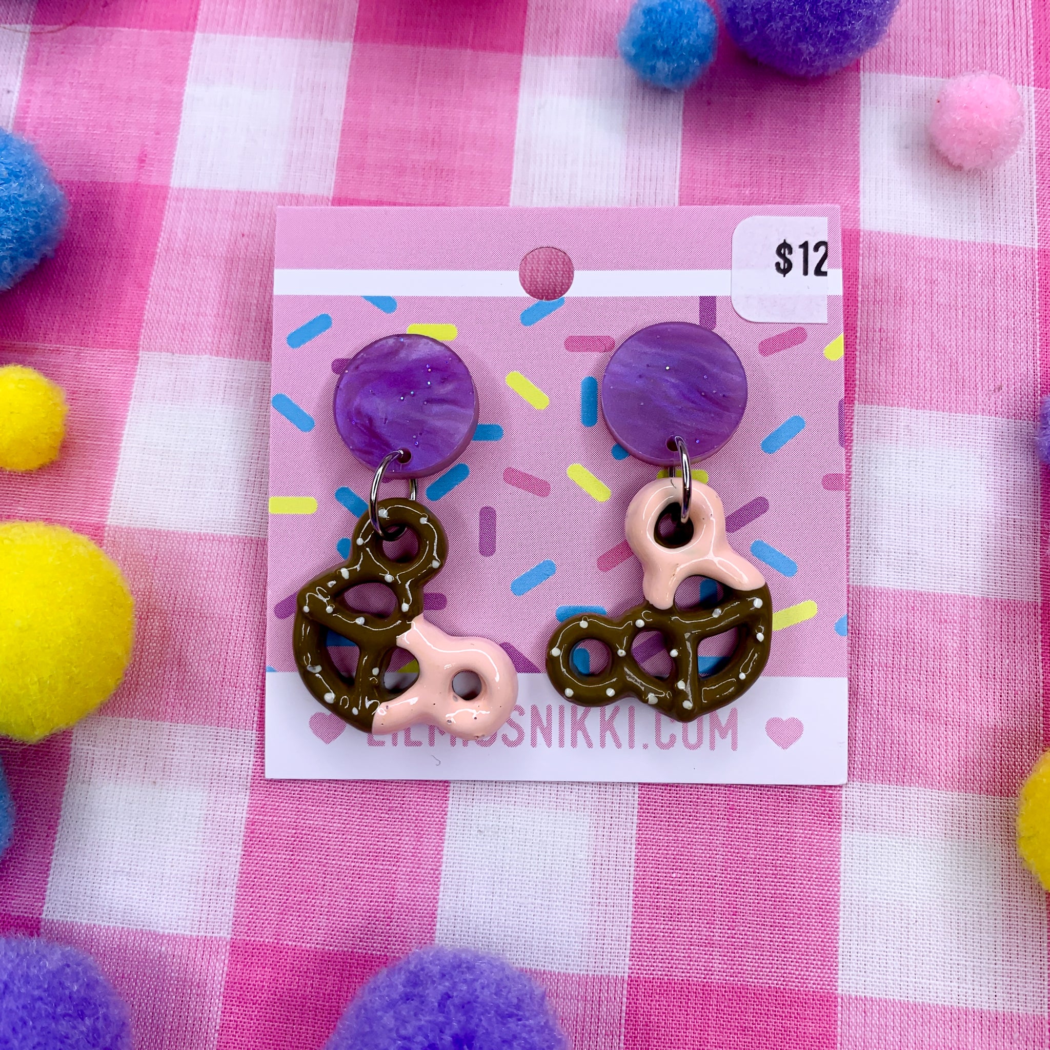 Disneyland pretzels! Earrings Mickey shaped food VARIANTS