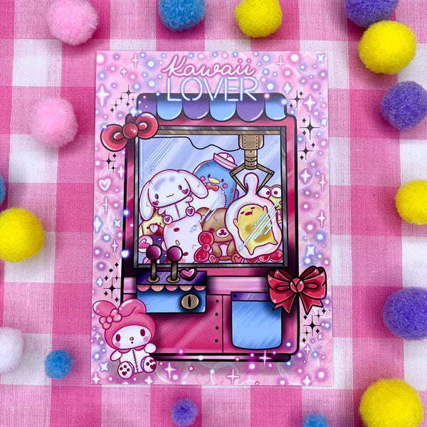 Kawaii lover! : Postcard mini print - Claw Machine