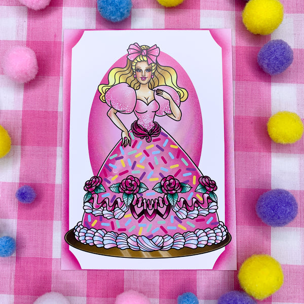 Barbie Cake! : Postcard mini print - Barbie Doll Cake