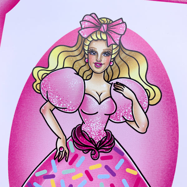 Barbie Cake! : Postcard mini print - Barbie Doll Cake