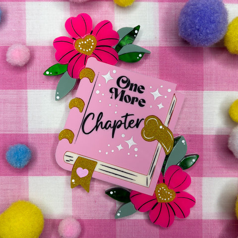 One More Chapter - deluxe brooch book lover