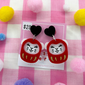 Guinea Pig  daruma doll - earring