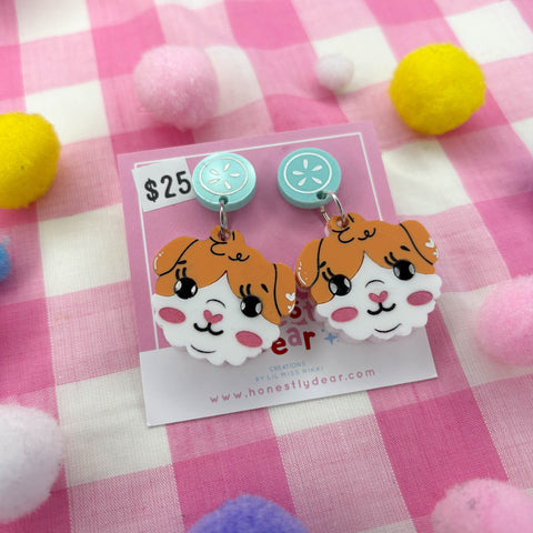 Guinea Pig salad earrings