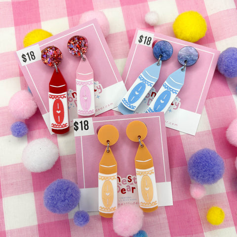 Draw all over! - Crayon earrings