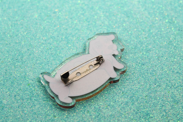 Hot Dawg!- Laser Cut Illustrated Acrylic Brooch