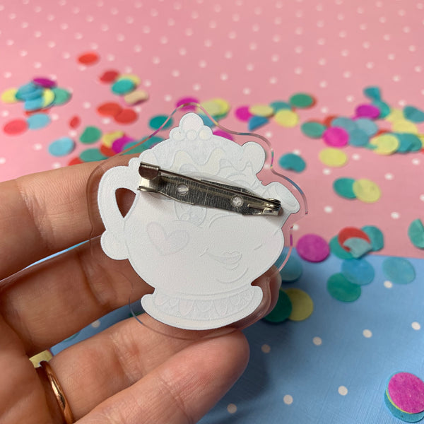 Mrs Potts - kawaii disney acrylic brooch