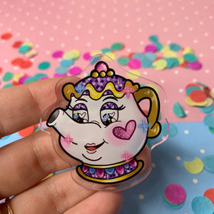 Mrs Potts - kawaii disney acrylic brooch