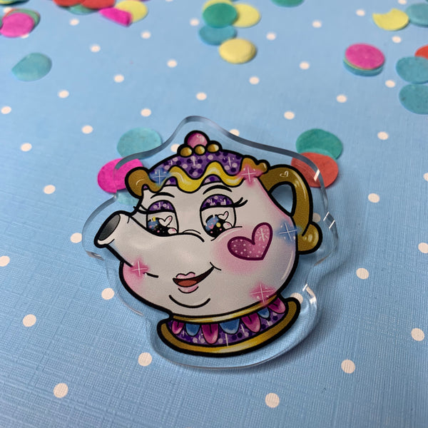 Mrs Potts - kawaii disney acrylic brooch