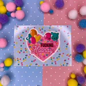 FUCKING HOORAY : Postcard mini print MFM