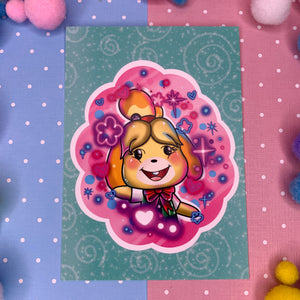 Isabelle at your service! : Postcard mini print studio animal crossing