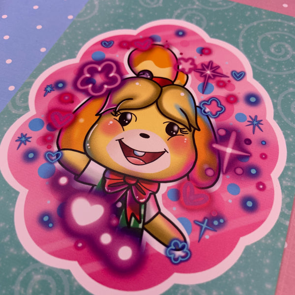 Isabelle at your service! : Postcard mini print studio animal crossing