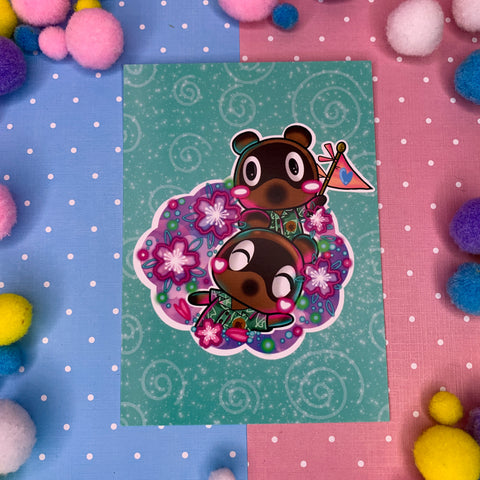 Tim & Tommy LETS GO! : Postcard mini print studio animal crossing