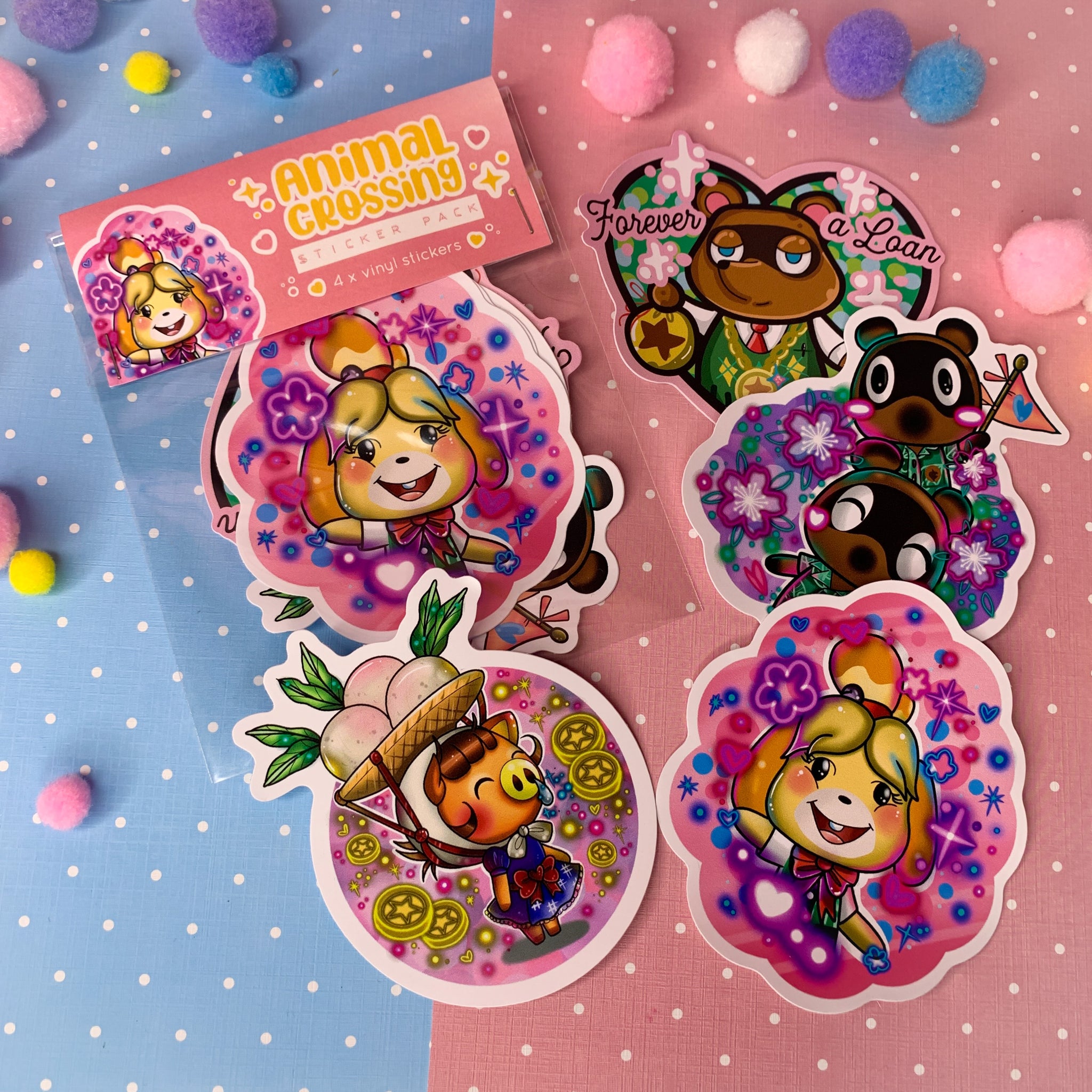 Animal Crossing sticker pack x  4 vinyl stickers