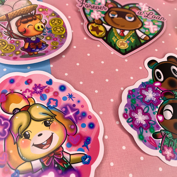 Animal Crossing sticker pack x  4 vinyl stickers