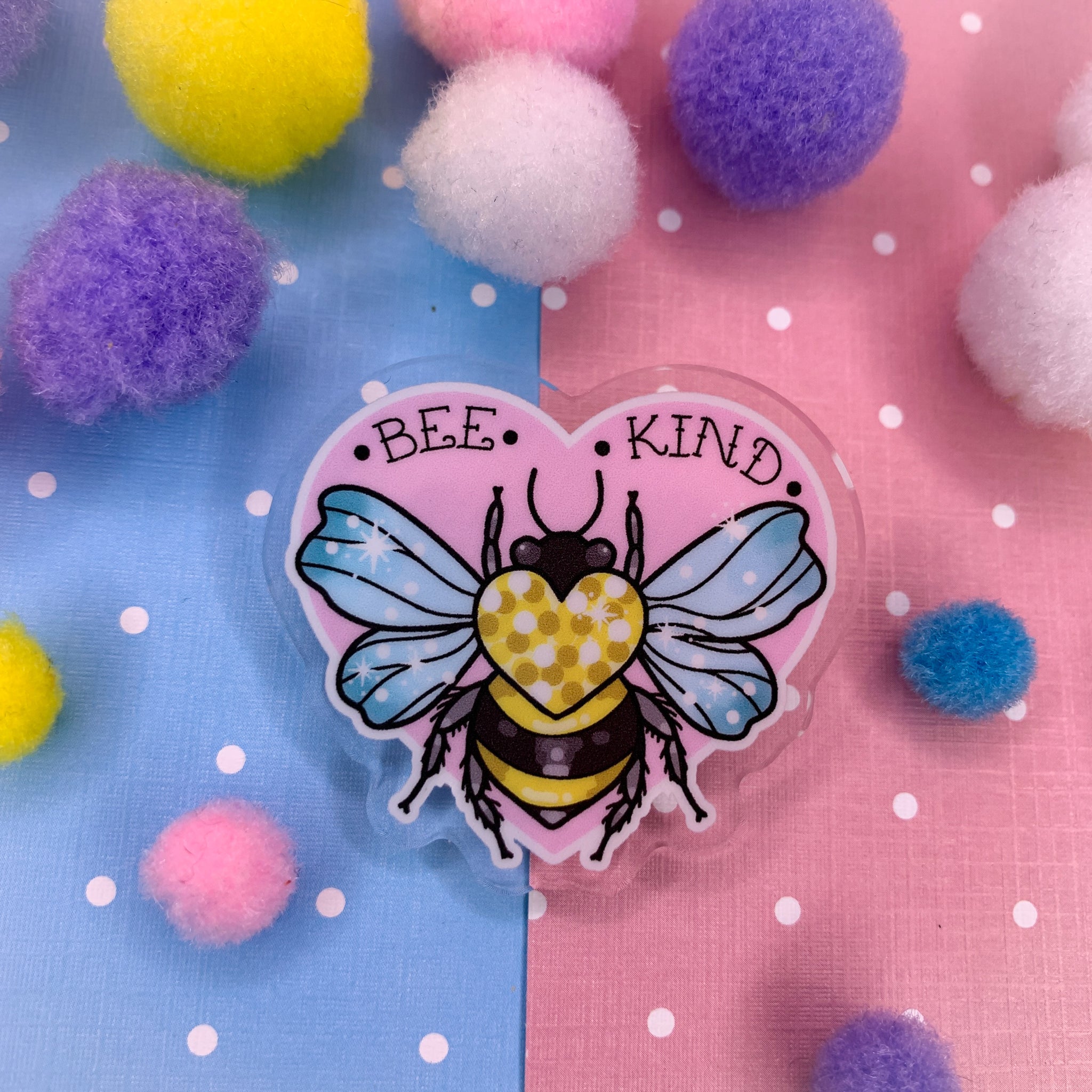 Bee Kind - Laser Cut Illustrated Acrylic Brooch