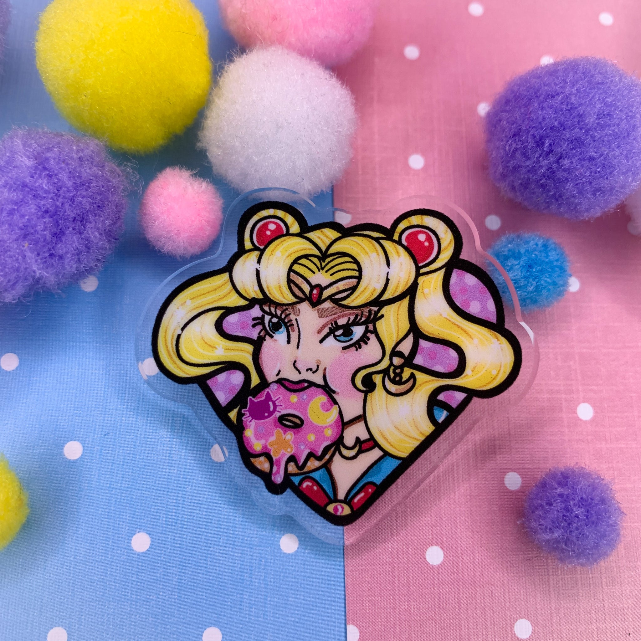 Sailor Moon Munchin! - Laser Cut Illustrated Acrylic Brooch - t