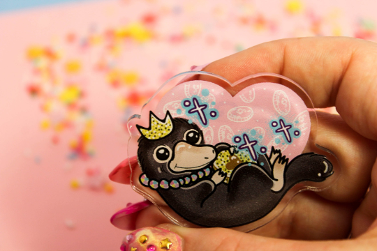 Niffler! - Laser Cut Illustrated Acrylic Brooch