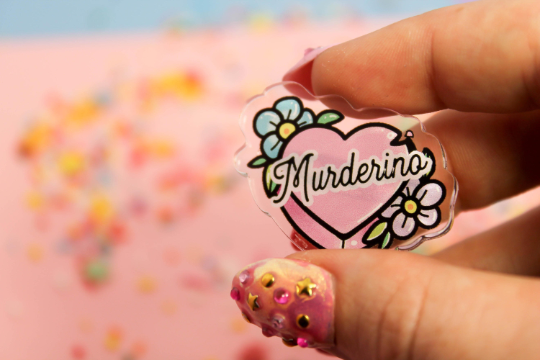 Murderino - Laser Cut Illustrated Acrylic Brooch -  my favourite murder