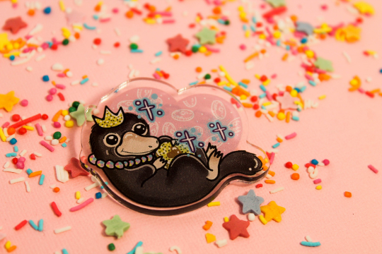 Niffler! - Laser Cut Illustrated Acrylic Brooch