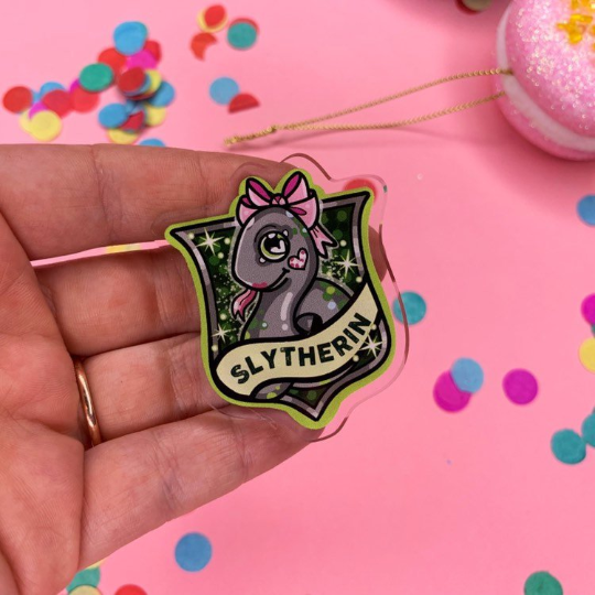 Kawaii Slytherin !! - Laser Cut Illustrated Acrylic Brooch