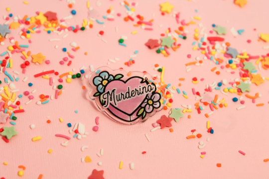 Murderino - Laser Cut Illustrated Acrylic Brooch -  my favourite murder