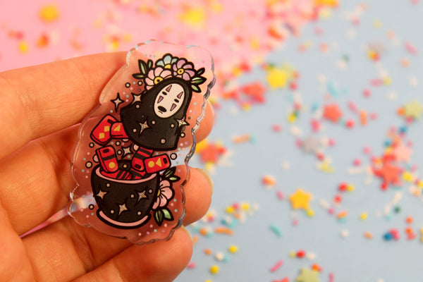 Open wide no face! - Laser Cut Illustrated Acrylic Brooch