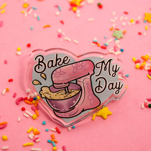 Bake My Day!- Laser Cut Illustrated Acrylic Brooch