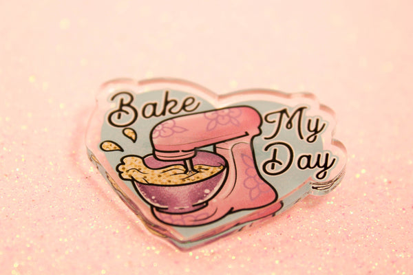 Bake My Day!- Laser Cut Illustrated Acrylic Brooch