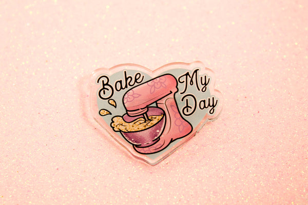 Bake My Day!- Laser Cut Illustrated Acrylic Brooch