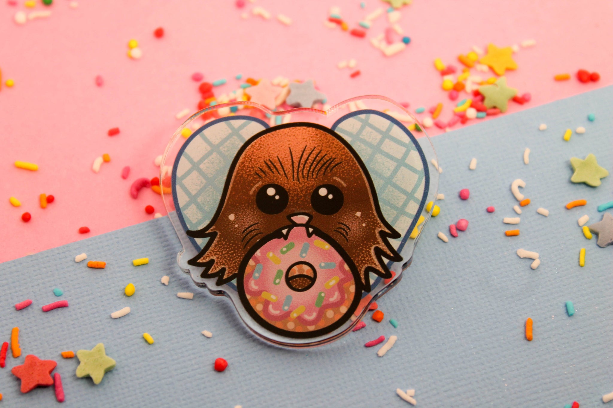 Donut Wookie Me!- Laser Cut Illustrated Acrylic Brooch