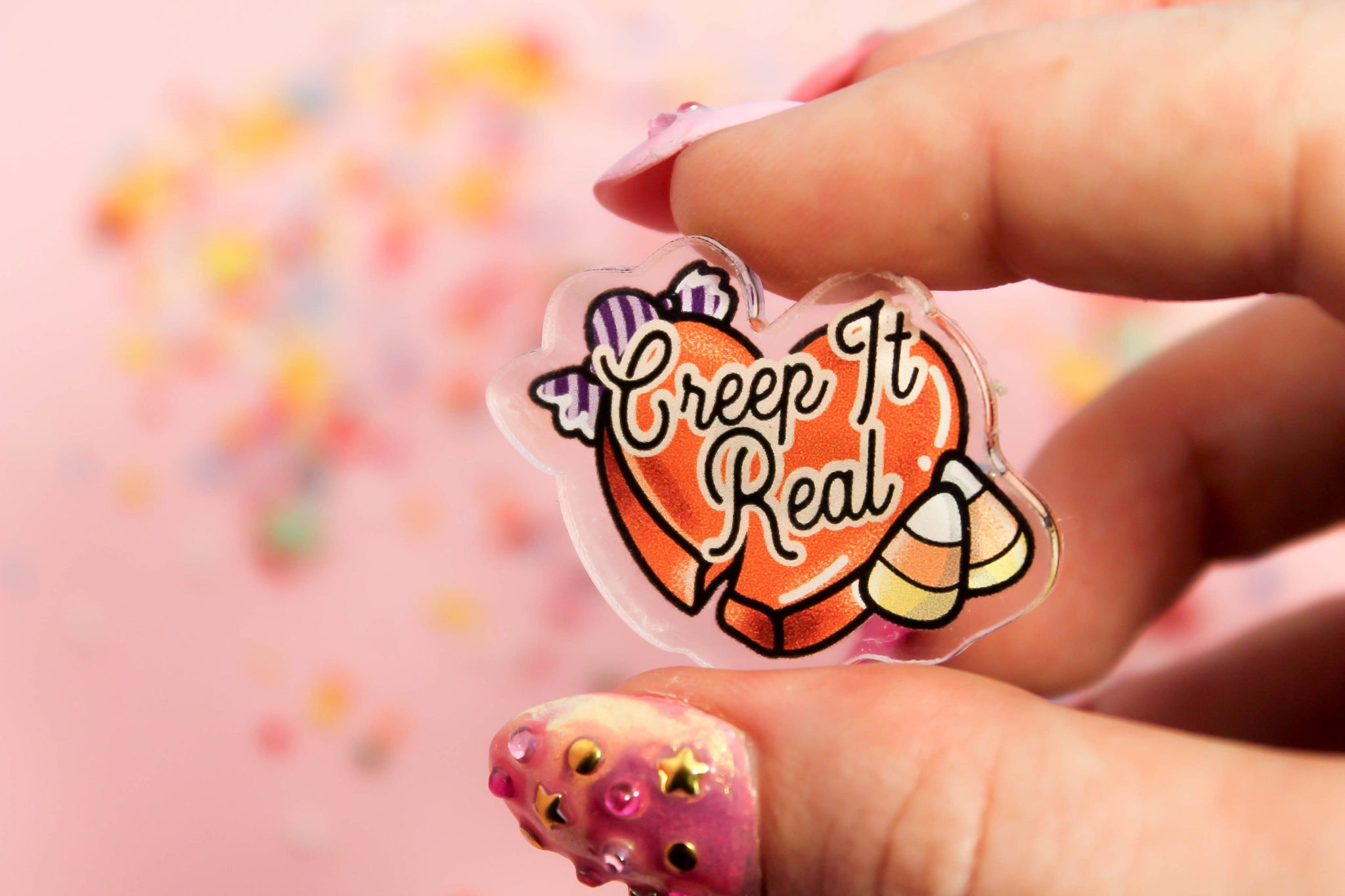 Creep It Real! - Laser Cut Illustrated Acrylic Brooch -