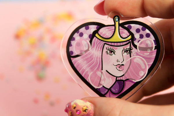 Princess Bubblegum! - Laser Cut Illustrated Acrylic Brooch -