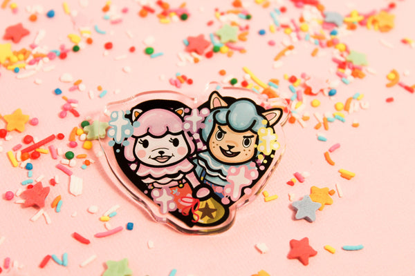 Re-tail Cuties! - Laser Cut Illustrated Acrylic Brooch - animal crossing