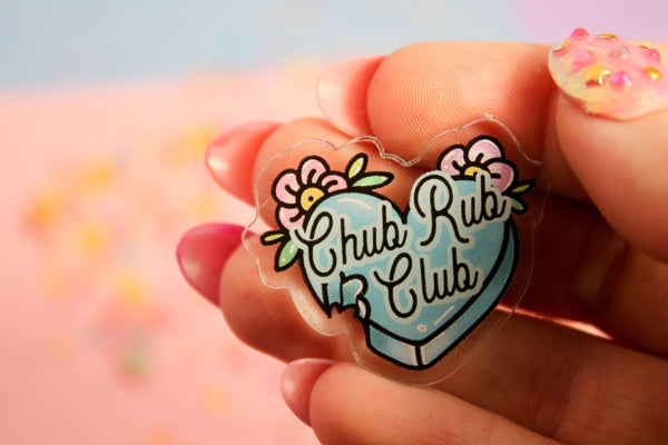 Chub Rub Club! - Laser Cut Illustrated Acrylic Brooch