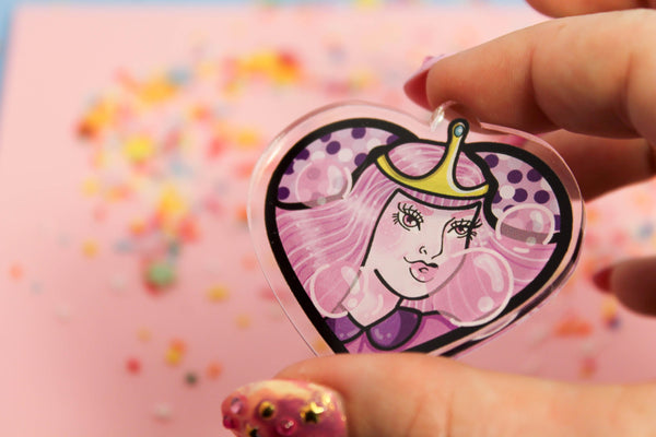 Princess Bubblegum! - Laser Cut Illustrated Acrylic Brooch -