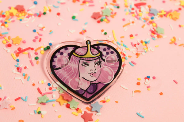 Princess Bubblegum! - Laser Cut Illustrated Acrylic Brooch -