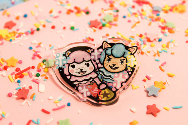 Re-tail Cuties! - Laser Cut Illustrated Acrylic Brooch - animal crossing