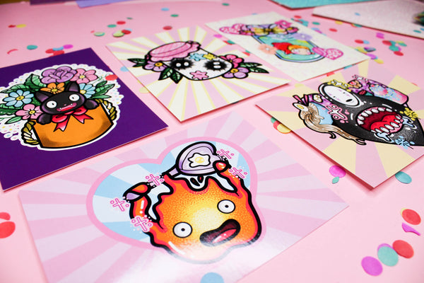 Studio Ghibli Pack! : Postcard mini print  tattoo art flash 5 postcard pack