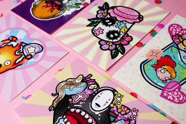Studio Ghibli Pack! : Postcard mini print  tattoo art flash 5 postcard pack