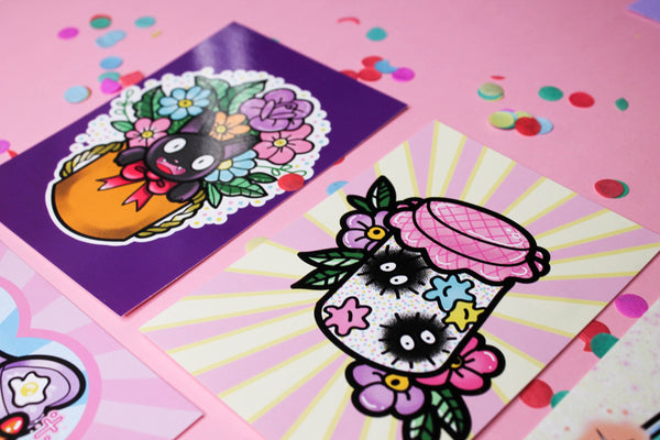 Studio Ghibli Pack! : Postcard mini print  tattoo art flash 5 postcard pack