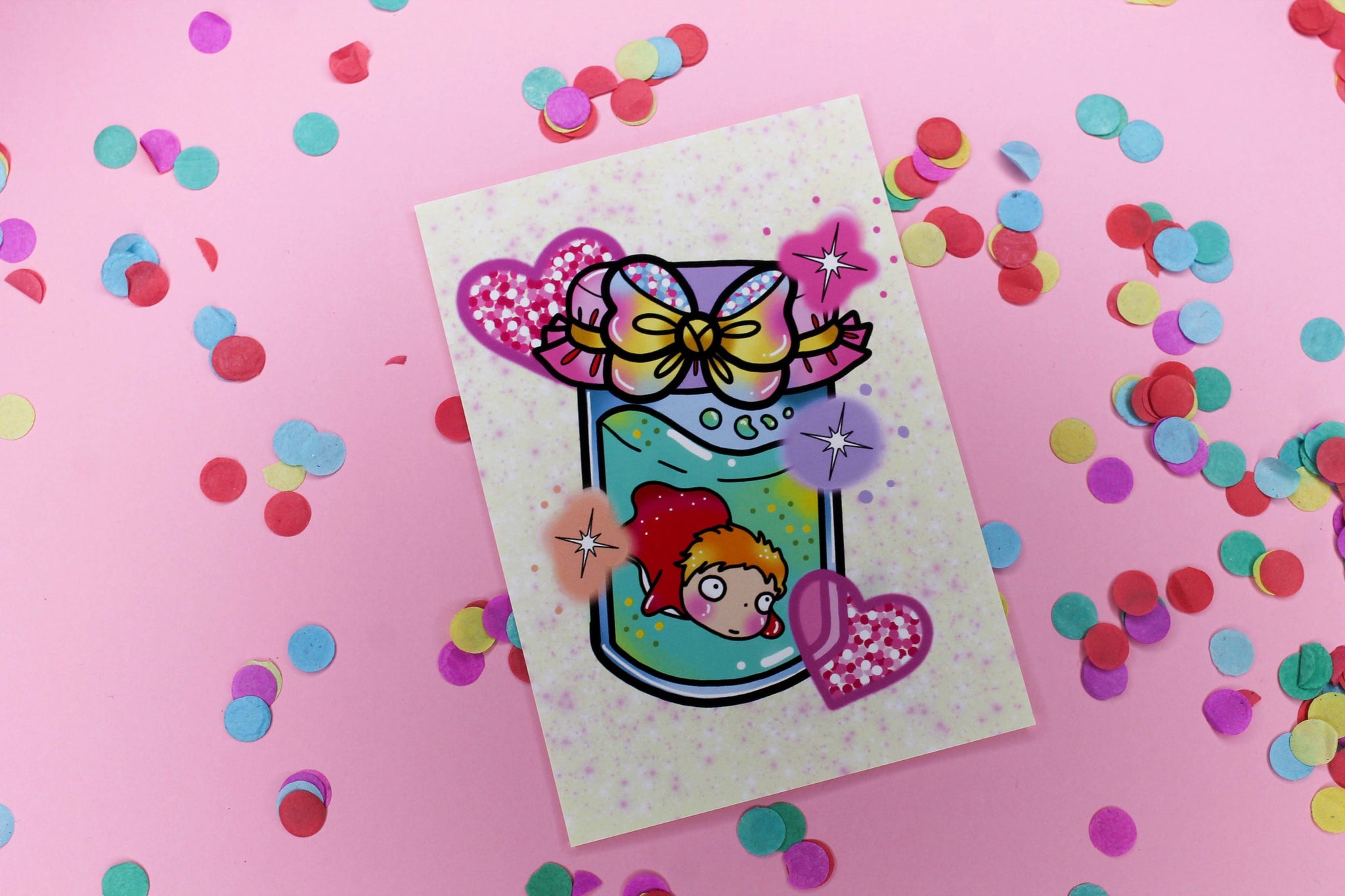 Little jar of ponyo! : Postcard mini print studio ghibli