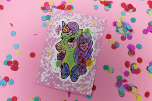 Unicorn icecream : Postcard mini print