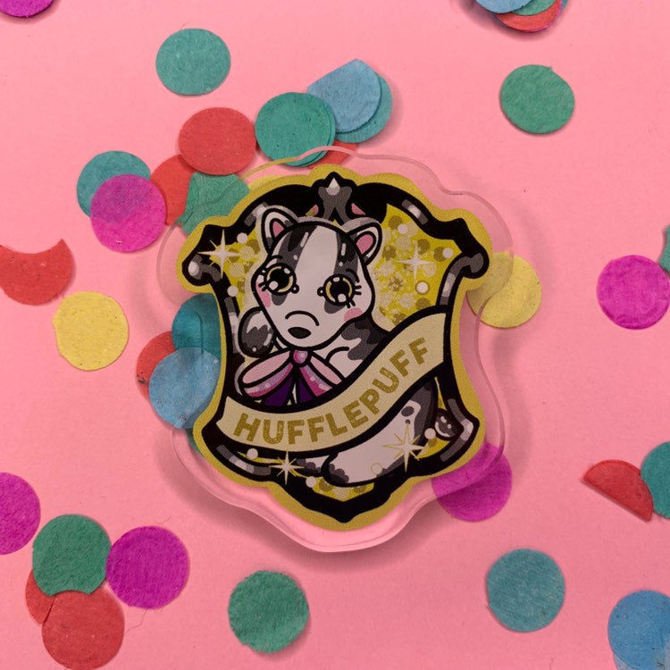 Kawaii Hufflepuff !! - Laser Cut Illustrated Acrylic Brooch -  Harry Potter