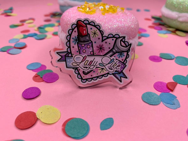 lady like!- Laser Cut Illustrated Acrylic Brooch -