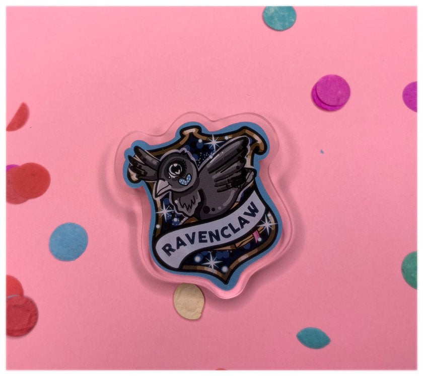 Kawaii Ravenclaw !! - Laser Cut Illustrated Acrylic Brooch - Harry Potter