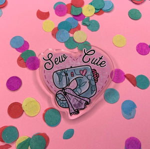 Sew Cute!- Laser Cut Illustrated Acrylic Brooch -