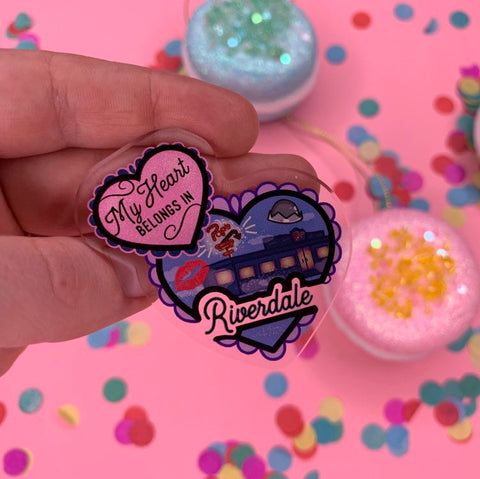 My heart belongs in riverdale! - Laser Cut Illustrated Acrylic Brooch